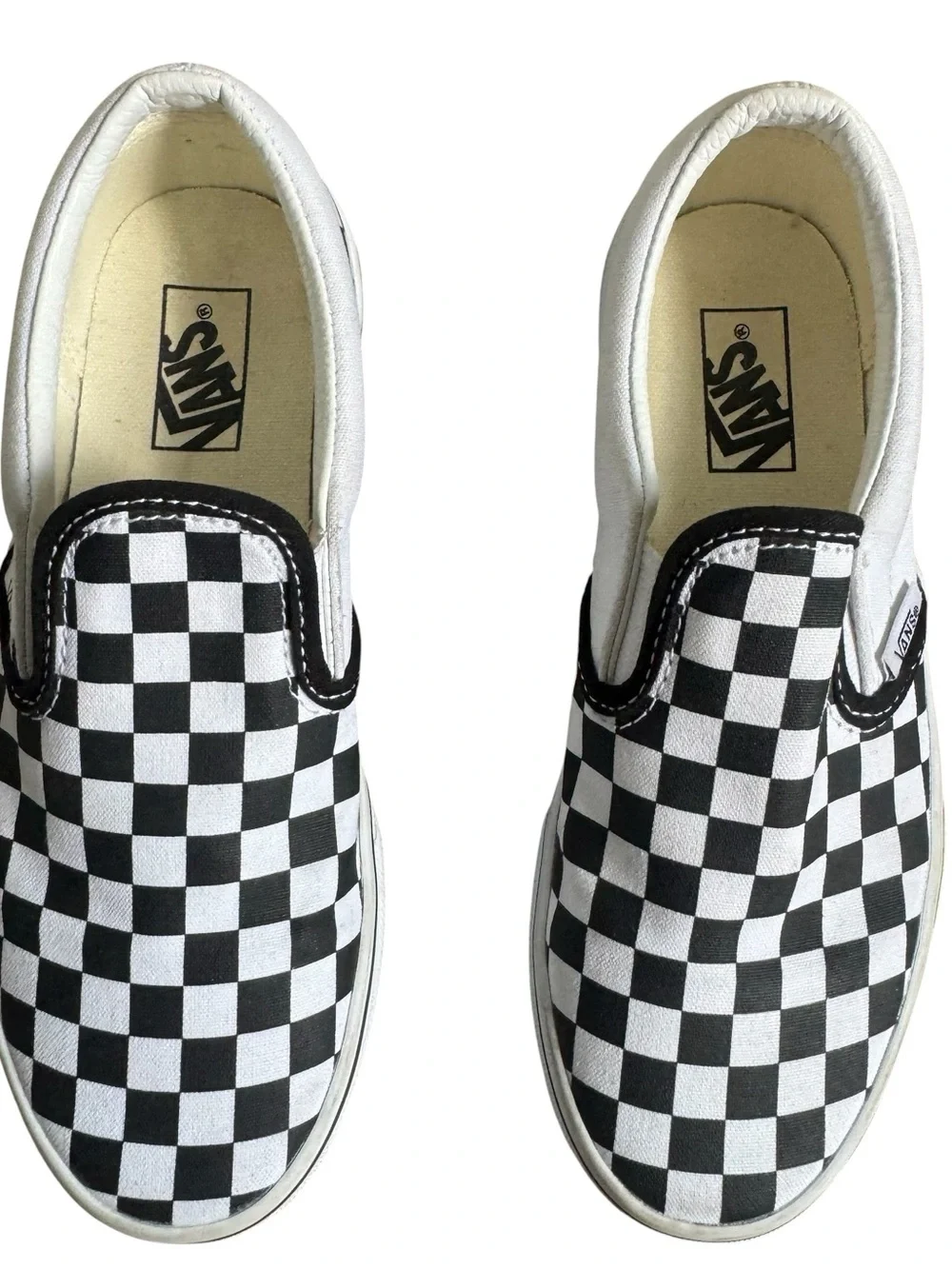 Vans Classic Checkerboard Slip-On Shoes Black & White Child Size 3